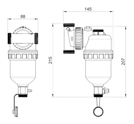 Diamond zestaw filtr magnetyczny 1" z separatorem zanieczyszczeń ART.16T-25