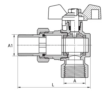 Diamond kurek kulowy 1/2" C.O. ze śrubunkiem kątowy ART.3232-15