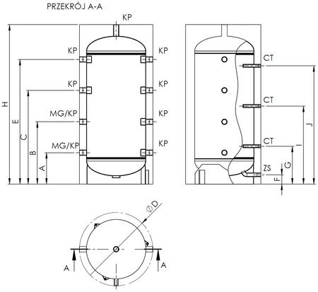 Elektromet zbiornik buforowy PSTW 300l biały 069-03-001