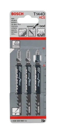 Bosch brzeszczot do wyrzynarek T 144 D 3sztuki 2608630560