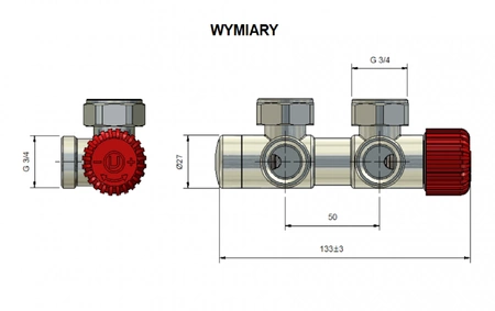Vario Term zestaw termostatyczny Twins prawy chrom TSGS0202CFK/P