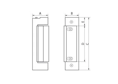 Elektra Plus Zaczep elektromagnetyczny szeroki R-1 12V ZA-PO-003