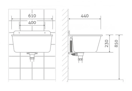 Diamond komora gospodarcza duża ciemny granit