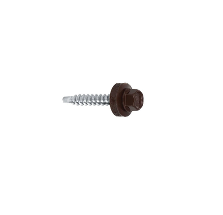 Wkręt-Met wkręt samowiercący z podkładką EPDM do mocowania blach do podłoża drewnianego RAL8017 4,8x25mm 1 sztuka WFD-48025-8017