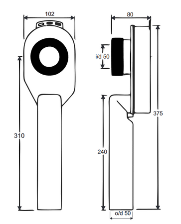 McAlpine syfon pisuarowy pionowy HC-US50