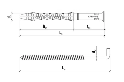 Wkręt-Met kołek ramowy rozporowy z hakiem prostym PR 10x100mm PR-10100
