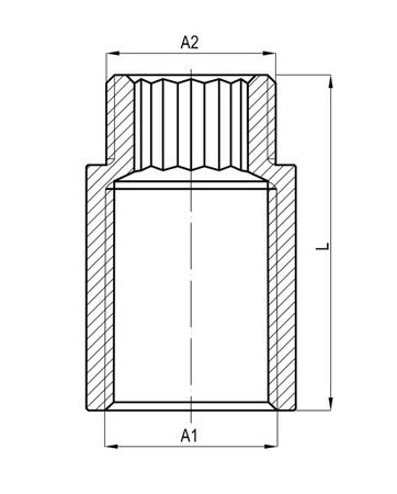Diamond przedłużka 3/4"x20mm mosiądz K-50.PRZED.20X20.Y.