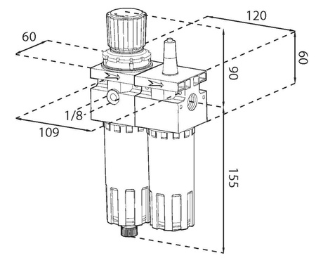 Adler reduktor z filtrem i naolejaczem Maxy 1/2" 0137.491