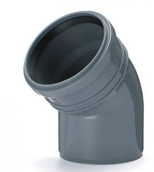 Kolano kanalizacyjne 50mm 45 stopni szare
