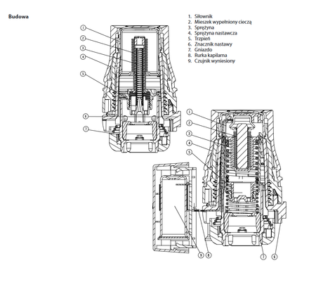 Danfoss głowica termostatyczna Redia M30x1,5 z wbudowanym czujnikiem 015G3338