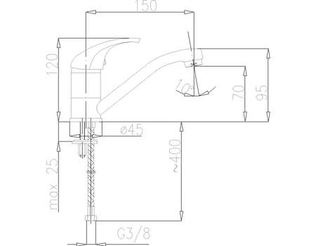 KFA Armatura bateria umywalkowa stojąca z obrotową wylewką Baryt 552-915-00