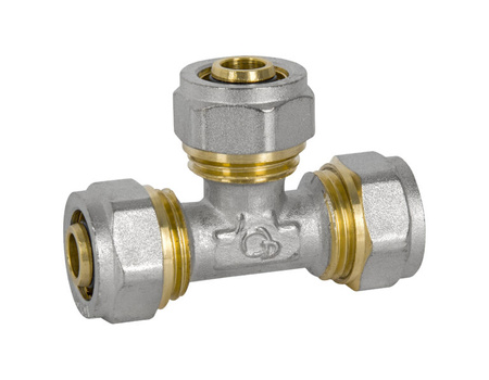 Diamond trójnik potrójny PEX-AL-PEX 25x25x25 mosiądz FTN-009.25x25x25.T-3