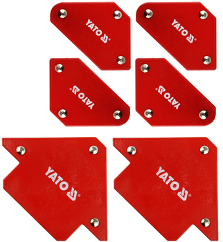 Yato zestaw kątowników spawalniczych magnetycznych 6-elementowy YT-08678