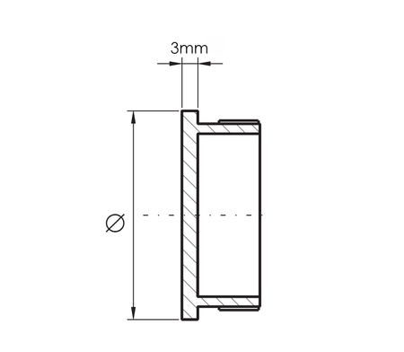 Zaślepka płaska dla rury 42,4x2mm AISI 304 szlifowana