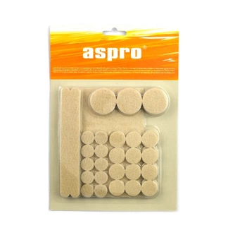 Aspro zestaw podkładek filcowych piaskowych 38sztuk A-40006-10-038