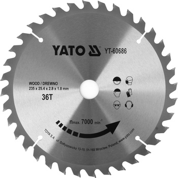 Yato tarcza widiowa do drewna 235x36Tx25,4mm YT-60686