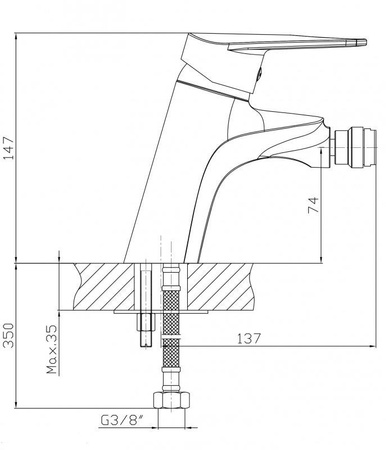 KFA Armatura bateria bidetowa stojąca Topaz chrom 4017-015-00