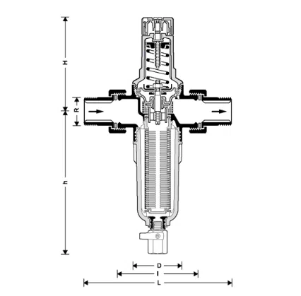 Honeywell Resideo filtr drobnosiatkowy z opłukiwaniem i regulatorem ciśnienia FK06-1AA