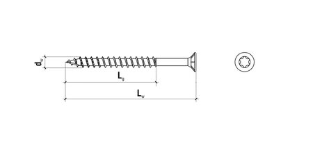 Argip wkręt do drewna z łbem stożkowym i gniazdem torx AN 201 A2 3,5x20mm