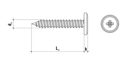 Wkręt podkładkowy samogwintujący do metalu ocynk WPC 4,2x40mm