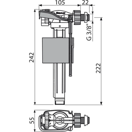 Alcaplast zawór napełniający 3/8" A160P