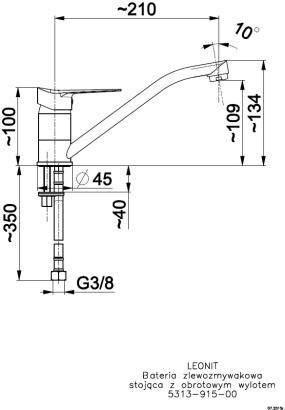 KFA Armatura bateria zlewozmywakowa stojaca Leonit 5313-915-00