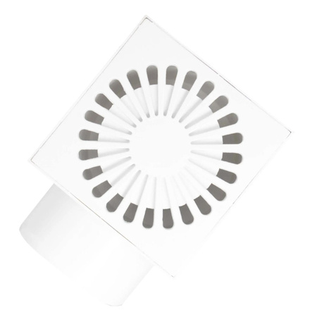 DES Group kratka kanalizacyjna fi110 15x15cm plastikowa biała boczna