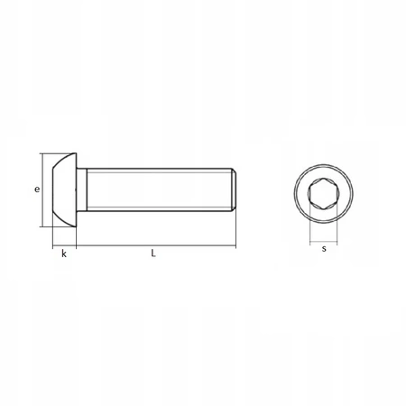 Śruba kulista grzybkowa A2-70 klasa 10,9 ISO 7380 M08x25
