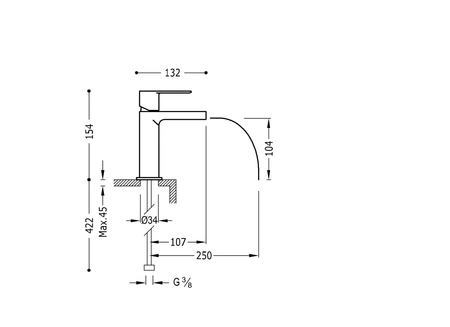 Tres Loft bateria umywalkowa stojąca 20011001