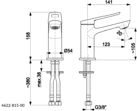 KFA Armatura bateria umywalkowa Amazonit stojąca chrom 4622-815-00