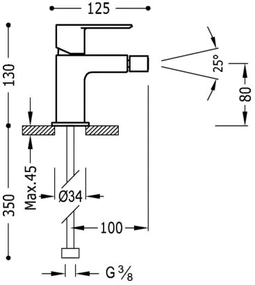 Tres-Loft bateria bidetowa stojąca 20012001