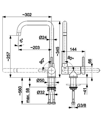 KFA Armatura bateria kuchenna podokienna Theta II inox 6823-915-22