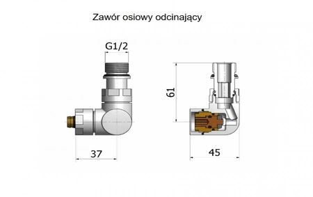 Vario Term zestaw zaworów regulacyjny i odcinający VISION lewy biały VIR06L