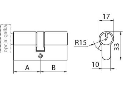 Abus wkładka bębenkowa z gałką KD10 55/40 klasa 5.2 nikiel perłowy WK-AB-142