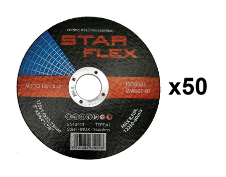 Postal tarcza tnąca 125x1mm Star Flex T41-125-1,0 WA60T-BF-INOX 50 sztuk TCI1251022