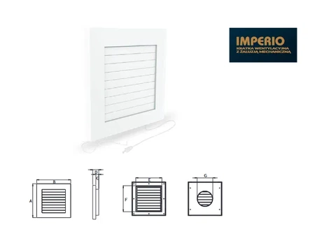 Dospel kratka wentylacyjna Imperio 135 z żaluzją mechaniczną biała 007-1767