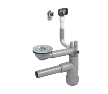 Prevex syfon zlewozmywakowy pojedynczy butelkowy z przelewem 3,5" FL1-D9CR4-01PL