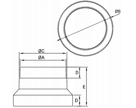 Dospel łącznik redukcja D/RE 100/125 007-0307
