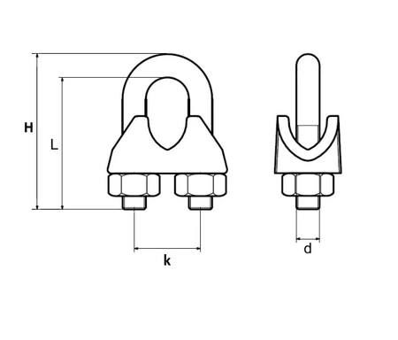 Zacisk do liny kabłąkowy 3mm DIN 741