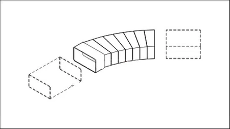 Dospel łącznik kolano poziome wielokątne D/PW 110x55 007-0226