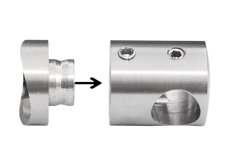Uchwyt przelotowy dla rury 16mm/42,4mm AISI 304 szlif