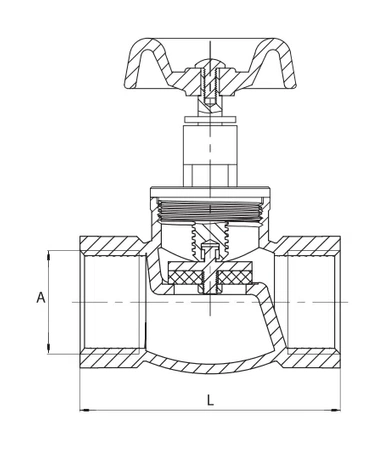 Diamond zawór zaporowy grzybkowy 1" PN-M-75002 żeliwny ocynkowany ART.2600-25