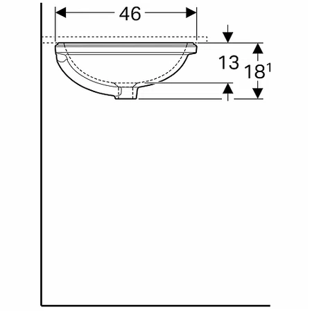 Koło umywalka podblatowa eliptyczna bez otworu z przelewem Variform 55x40cm 500756016