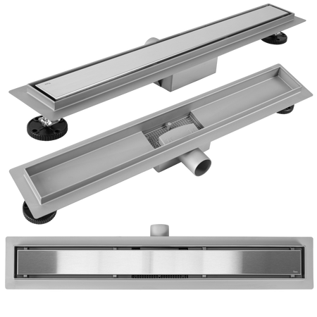 Rea odpływ liniowy NEOX stal szczotkowana odwracalny 2w1 50cm G2500