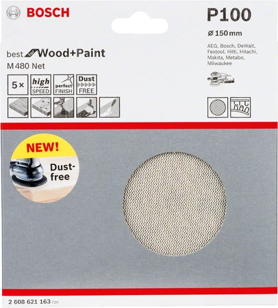 Bosch papier ścierny M480 P100 Best for Wood and Paint 5 sztuk 2608621163