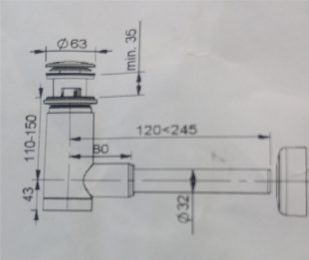 Prevex syfon umywalkowy Easy Clean z korkiem klik klak 1511401