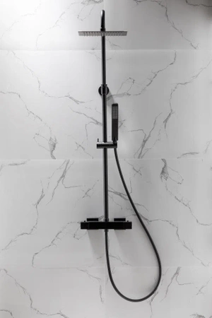 KFA Armatura deszczownia Logon Premium Black z baterią termostatyczną 5746-920-81