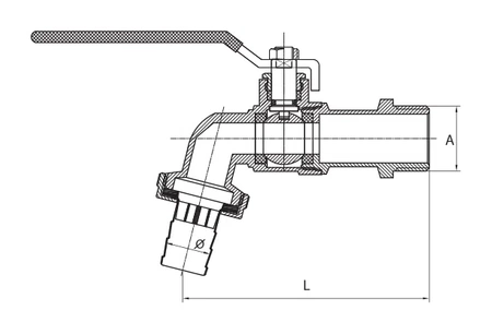 Diamond zawór kulowy czerpalny DN25 z dławicą 1"