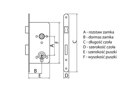 Lob zamek trzpieniowy ZT9516B 90/50 ocynk z zaczepem ZP-LE-093