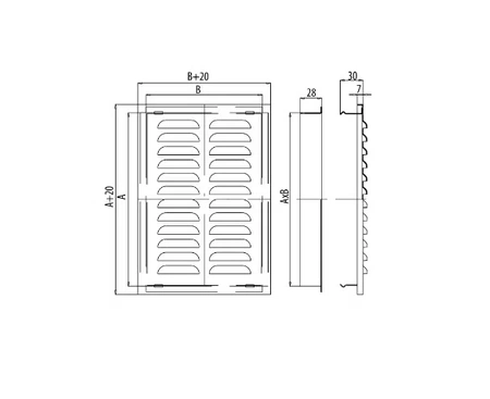 Dospel kratka metalowa ścienna na zewnątrz D/AK srebrna 140x140mm 007-1820